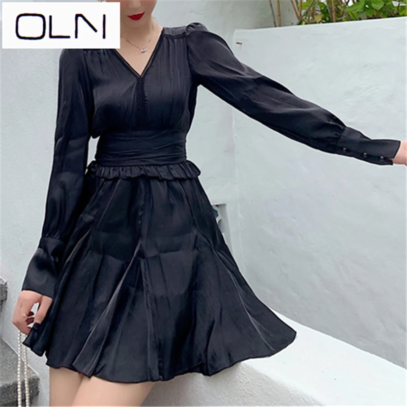 Vestidos корейское платье oln летнее французское ретро новое темпераментное