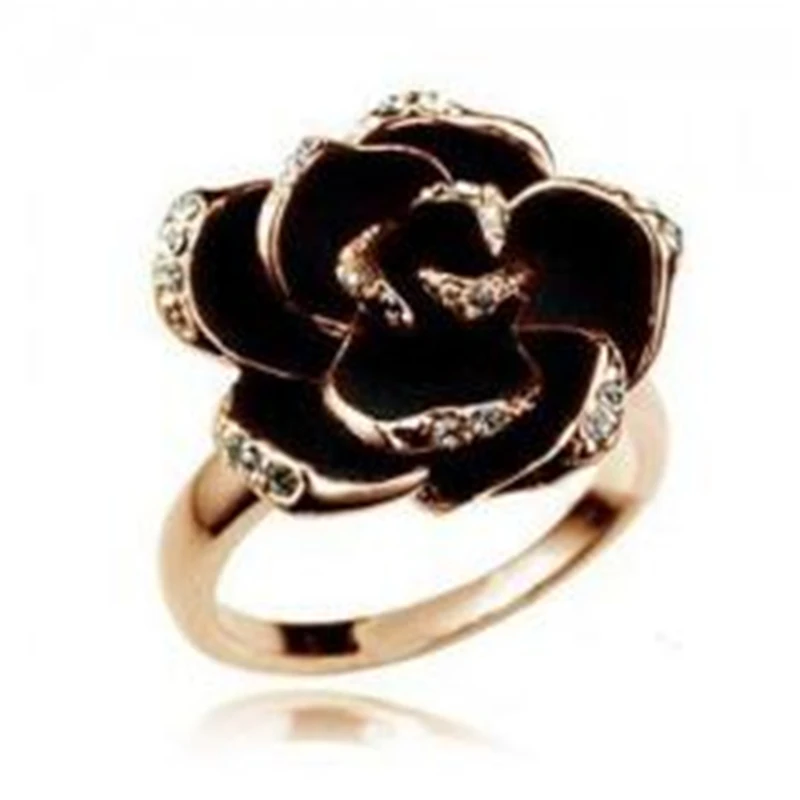 Южнокорейские Импортные ювелирные изделия с черная Роза кольцо | Украшения и