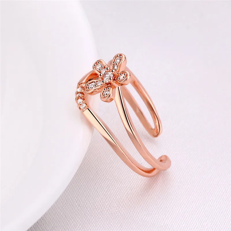Открытое кольцо из PR886 B fine jewelry Кольцо в 18 К Роза цвет золотистый с топ циркония