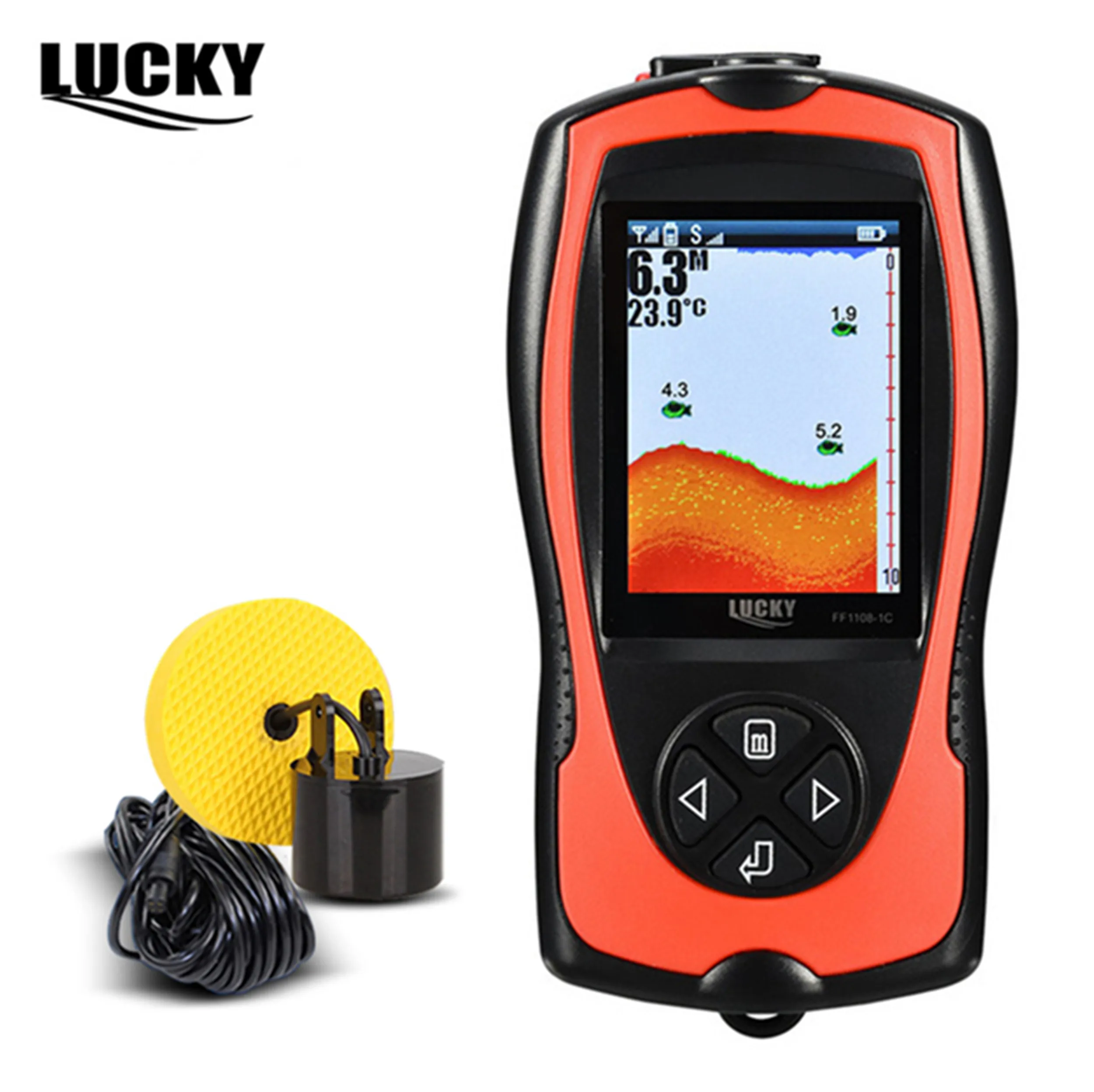 

LUCKY FF1108-1CT Portable Wired Fish Finder 100M/300FT Depth Fish Alarm Fish Detector De Pesca