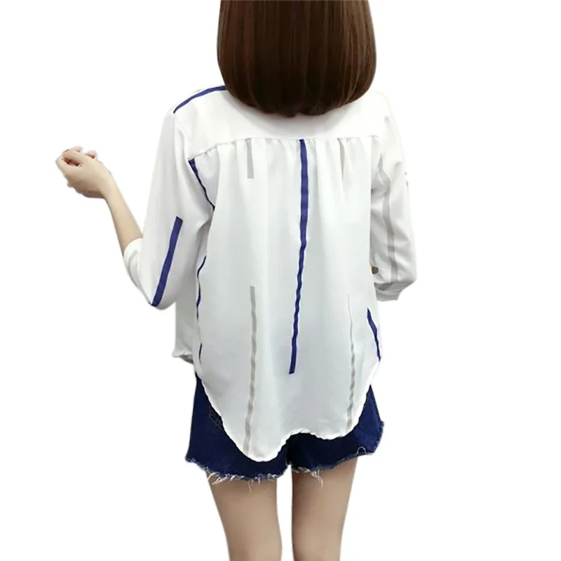 Белая блузка с воротником стойкой женская элегантная офисная деловая рубашка