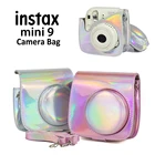 Для Fujifilm Instax Mini 8 Mini 9 Instant Camera PU Кожаный Модный Блестящий розовый чехол для переноски сумка с плечевым ремнем