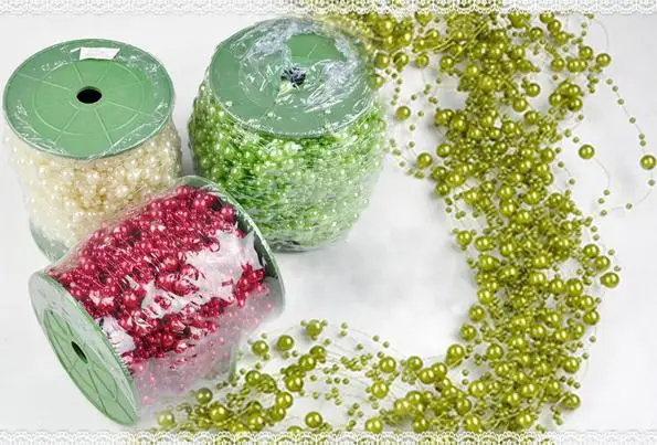 Бесплатная доставка! 60 метров/рулон жемчужная гирлянда в виде белого сердца