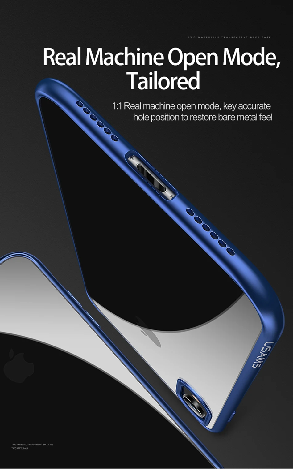 Новейший USAMS мобильный чехол для телефона для iPhone XR XS MAX чехол Полный Защитный ТПУ PC прозрачная задняя оболочка для iPhone Apple
