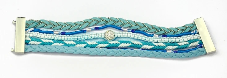 Синий ручной Плетеный многослойный пляжный праздничный бикини браслет