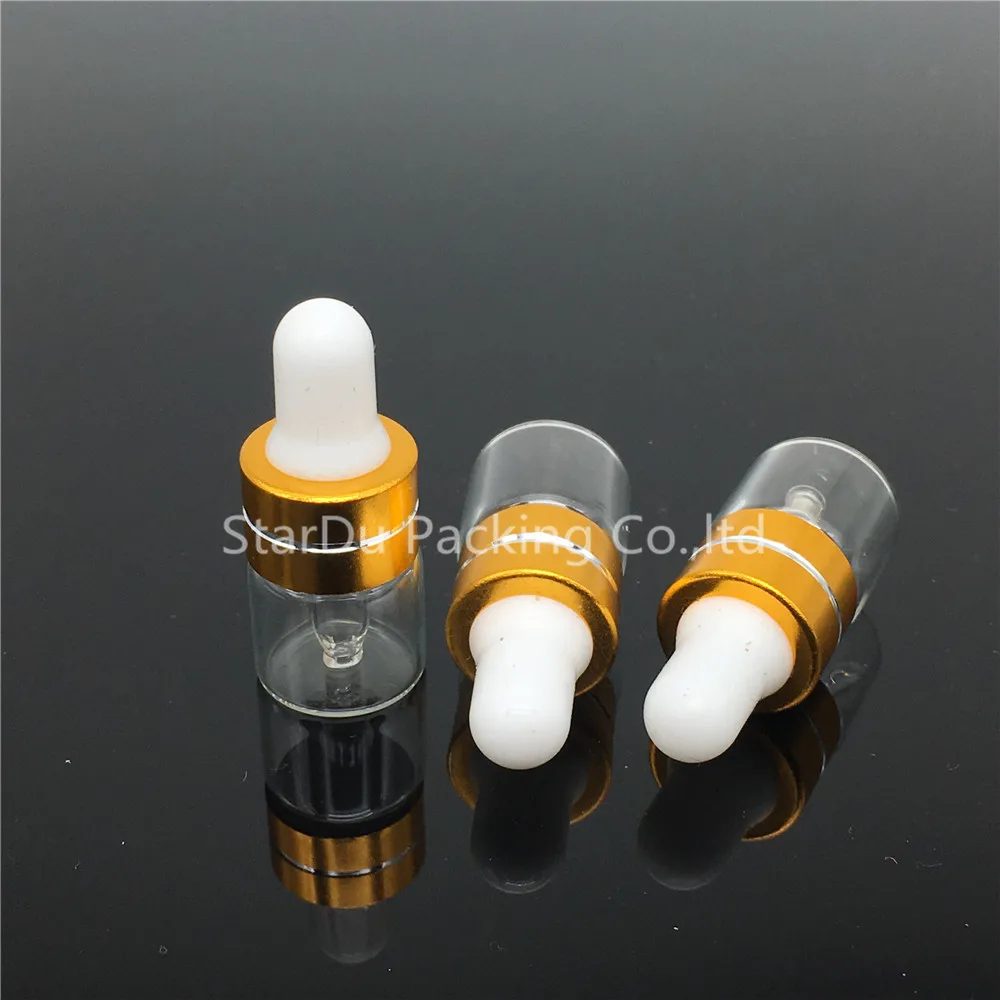

Free Shipping 500PCS 1ML Small Clear Glass Dropper Bottle, 1cc empty Mini Glass Vial With Pipette Dropper