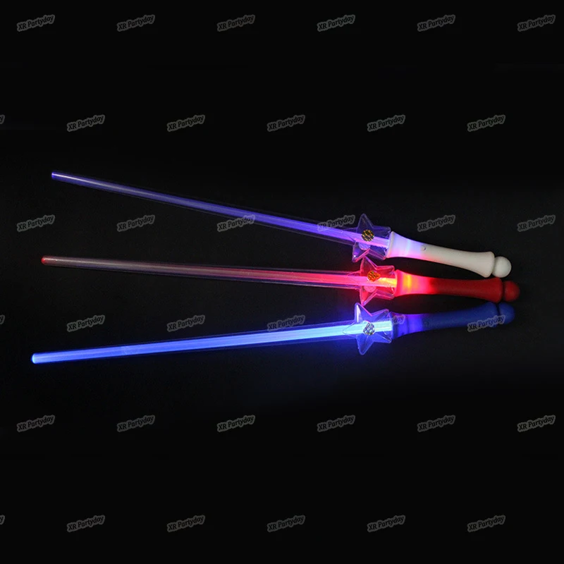 58cm Star Sword Blinking Flashing Wands Led Plastic Stick For Party Glow Toys Kids Favor Accessories|Сверкающие товары для