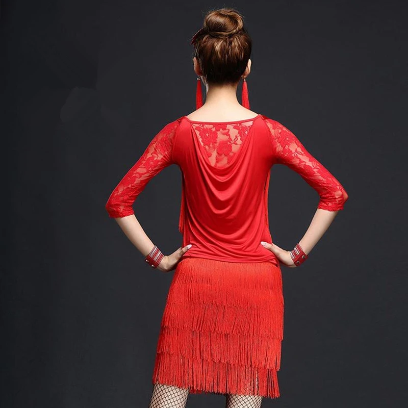 

YiQuanYiMei New Fashion women Dresses latin dance dress Sequins Fringes Skirt Women Latin Ballroom women Dresses