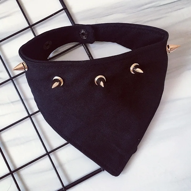 Регулируемый Черный ошейник для домашних животных модный крутой Шипованный