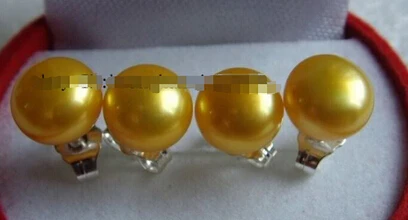 2 пары 8 9 мм Золотой украшений из искусственного жемчуга акойя жемчужной сережкой