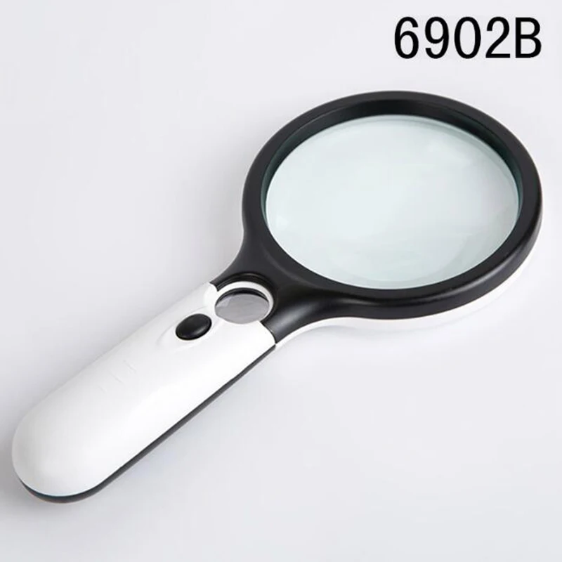 

LED Light 45X Magnifying Glass Lens Diamond painting tool Pocket Microscope Reading Jewelry Loupe Top Quality Handheld Magnifier