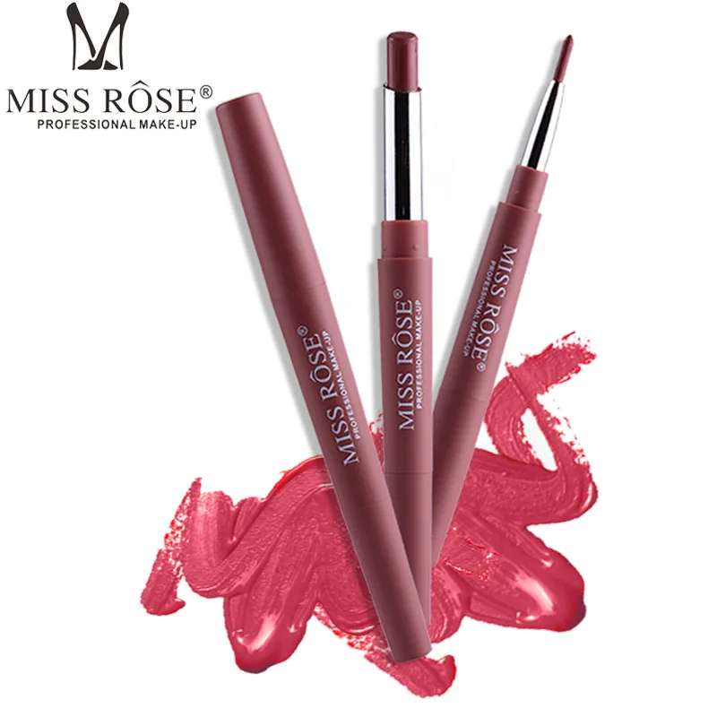 14 цветов/партия MISS ROSE 2 в 1 губная помада матовый карандаш для губ красота