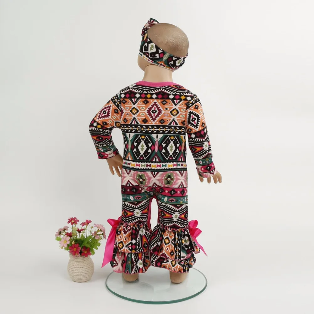 Детские комбинезоны с длинным рукавом Одежда для маленьких девочек оборками