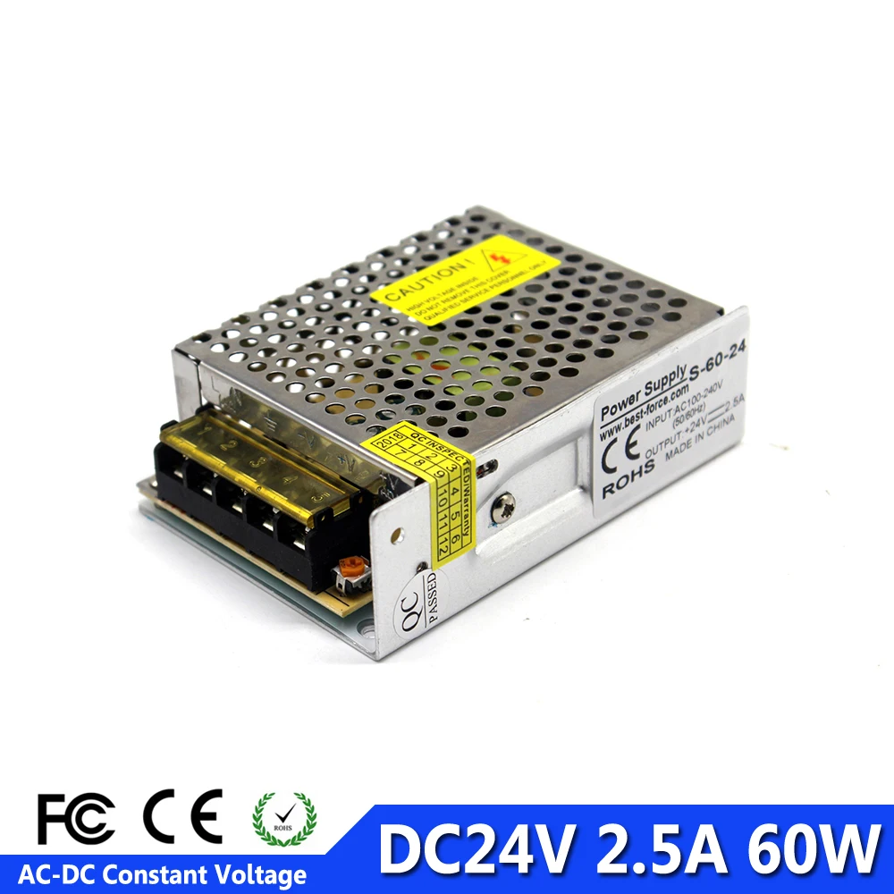 Универсальный DC24V 2.5A 60 Вт драйвер импульсного источника питания трансформатор 100