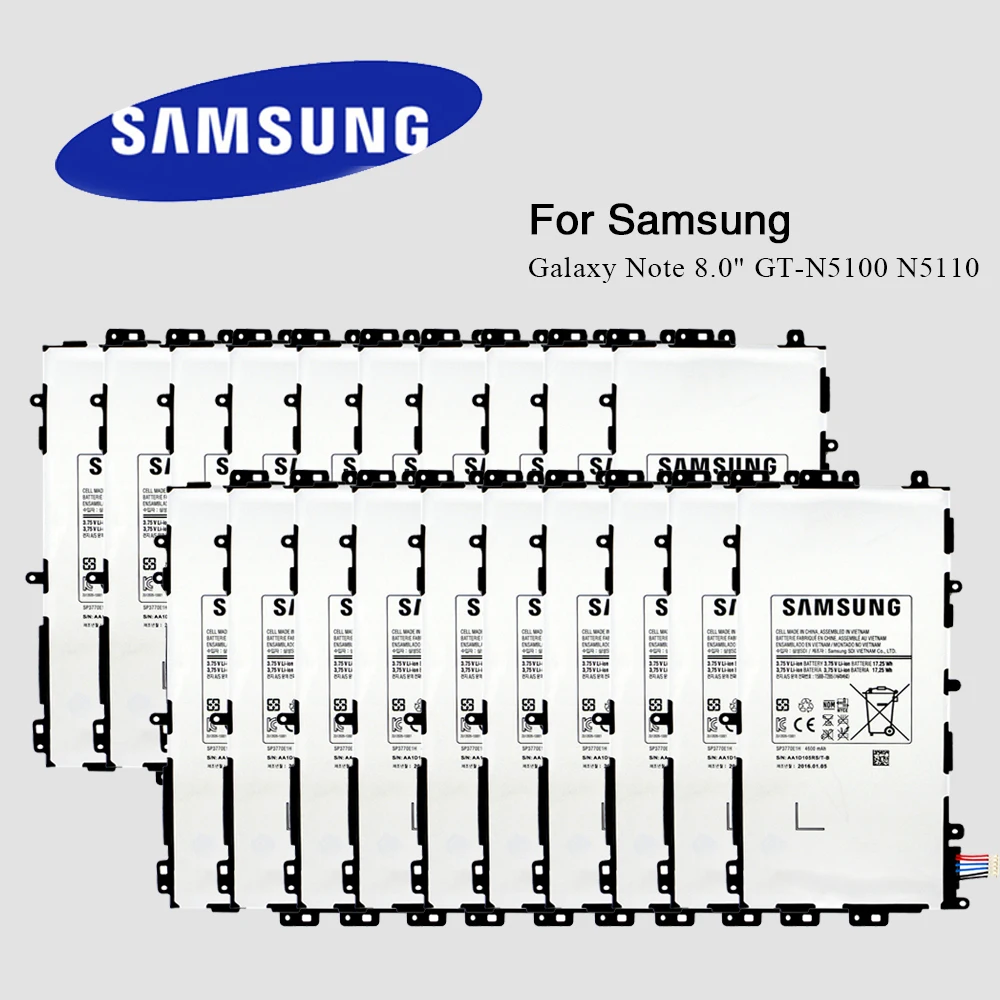 

20pcs/Lot PC Tablet Battery SP3770E1H For Samsung Note 8.0" GT-N5100 N5110 N5120 4600mAh Factory Supply Wholesale