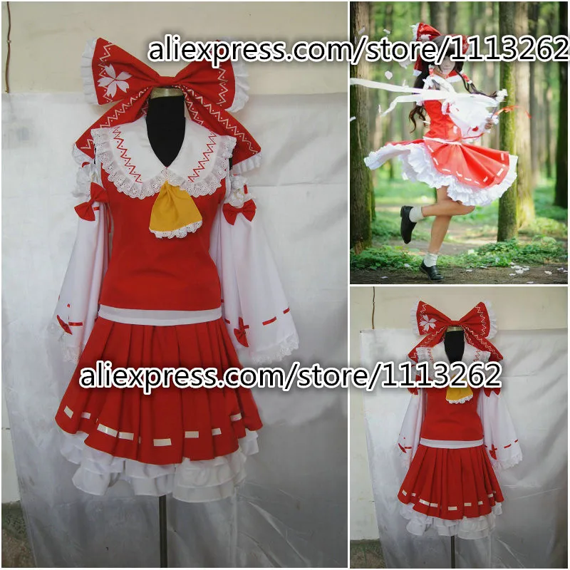Костюм для косплея Аниме Touhou Project платье лолиты Hakurei Reimu на Хэллоуин любой