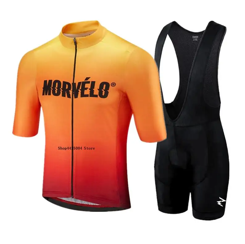 Женский спортивный костюм Morvelo красный комплект из Джерси для велоспорта дышащая