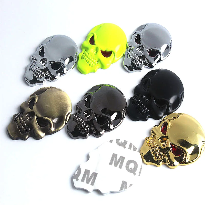 High Quality Skull Bone Car Motorcycle Auto Chrome Silver 3D Metal Emblem Badge Decal Sticker | Автомобили и мотоциклы