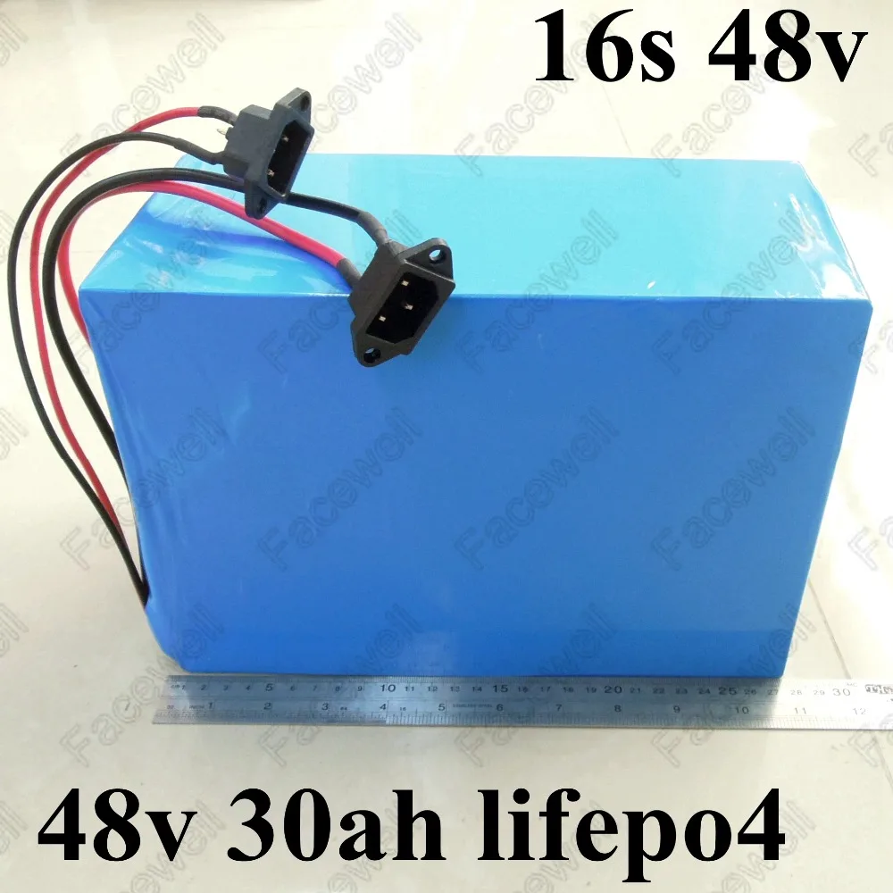 16S 48V 30Ah lifepo4 батарея BMS 48v 30ah аккумулятор электрический мотор автомобиля 1000w