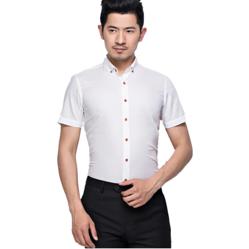 Мужская рубашка с короткими рукавами Повседневная деловая в Корейском стиле