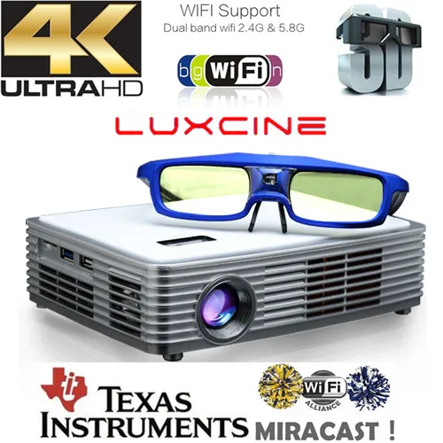 Luxcine новейшие портативные мини светодиодный проектор dlp z4000 4 К видео proyector