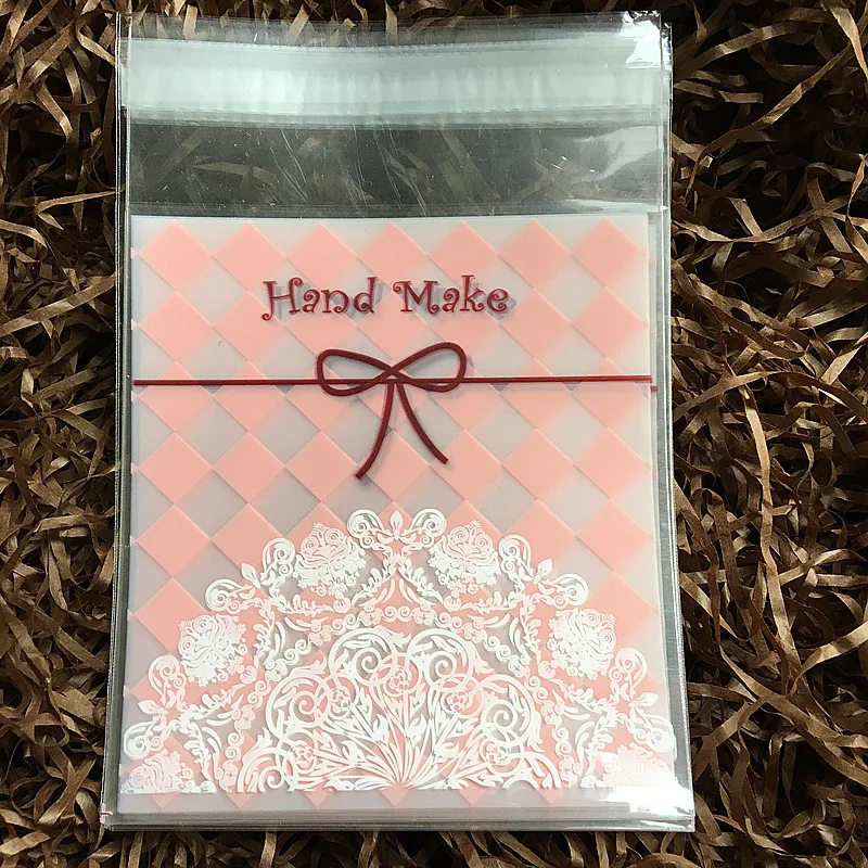 DONYAMY 100 шт./лот розовый ручной упаковочный пакет для печенья прозрачная упаковка