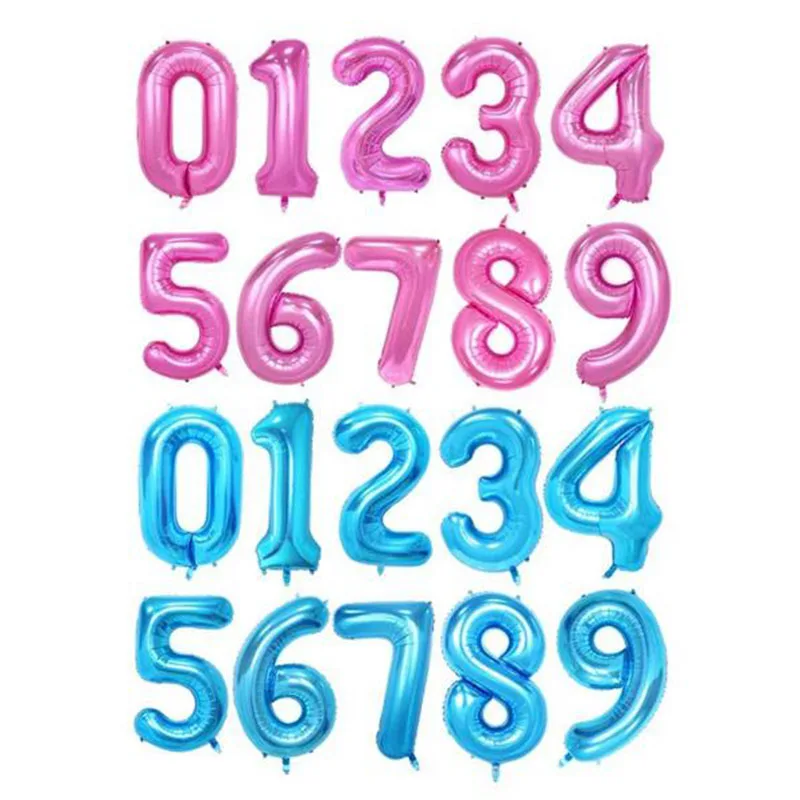 40-дюймовый светодиод Количество воздушных шаров розового и голубого цвета bday