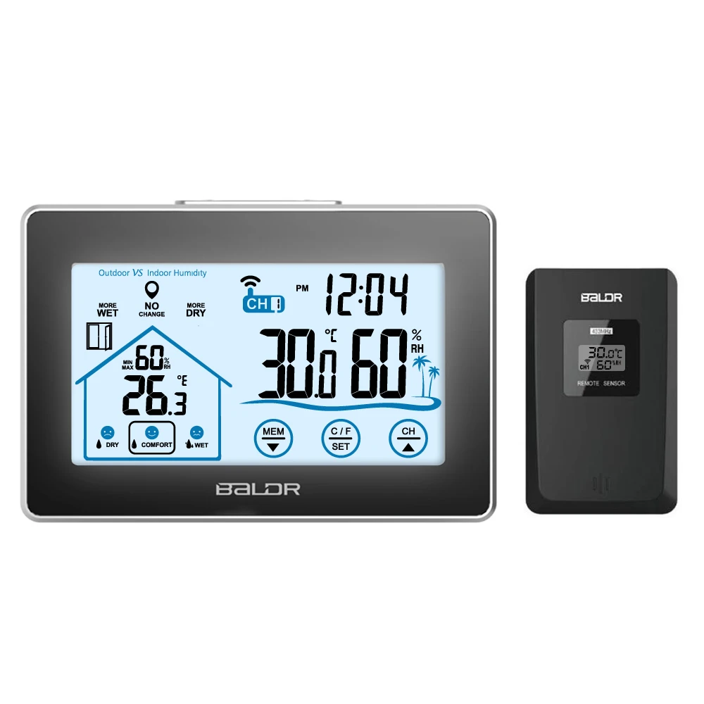 Цифровой беспроводной Метеостанция сенсорный гигрометр датчик температуры