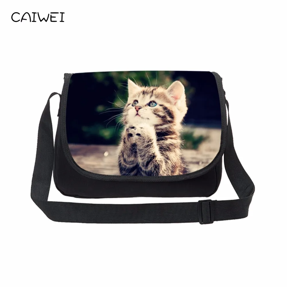

Casual Canvas Women Messenger Bags Teenager Travel Bags Cute Cat Print Cross Body Bag High Quality Shoulder Bags Bolsa Feminina