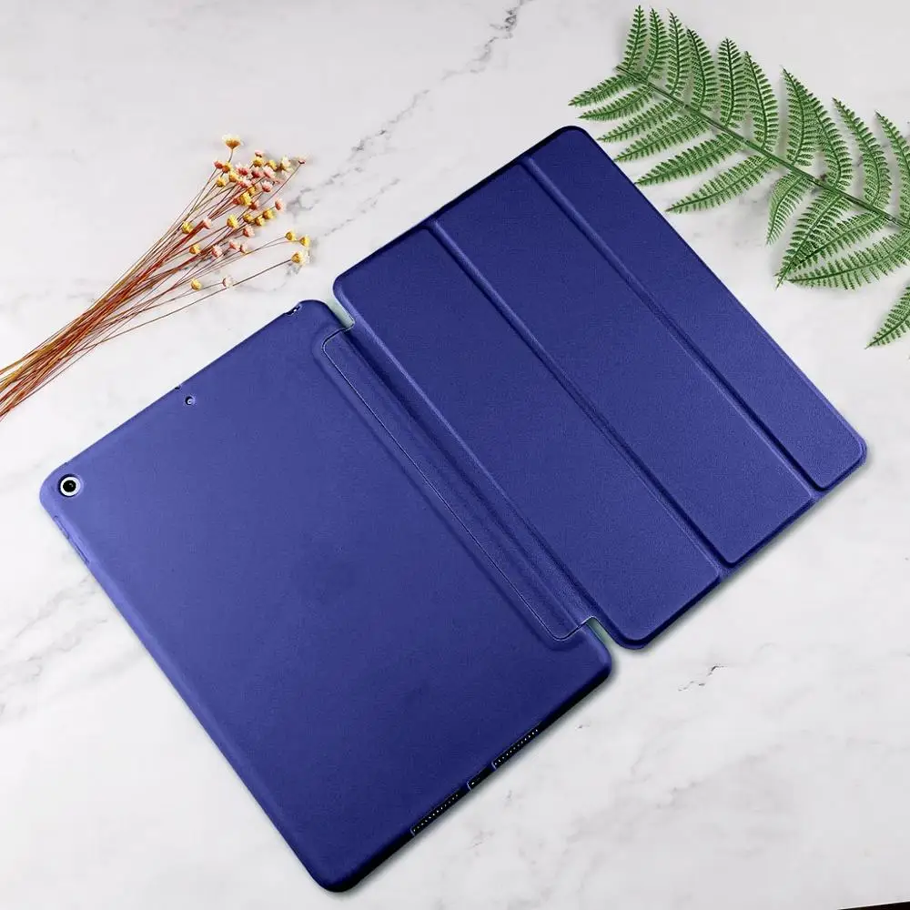Для iPad iPad 9,7 дюймов Чехол, ультра тонкий легкий смарт-чехол трехслойный Чехол подставка с гибкой мягкой ТПУ задней крышкой