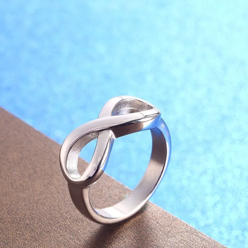 Женское кольцо в виде знака бесконечности из нержавеющей стали|eternity ring|infinity ringrings