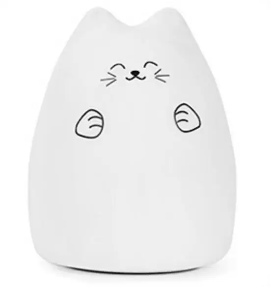 7 Color Changeable Светодиодный силиконовый мягкий ночник, 7 видов цветов, сменный, милый кот, чувствительный кран, контроль, для спальни, ночные светильники для детей - Испускаемый цвет: 7 Color Changeable