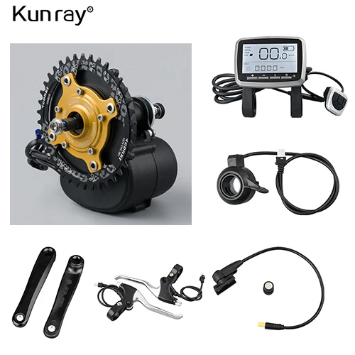 48V Black gold Kunray E велосипед среднего привода двигателя 500 Вт 48 в 36 В Электрический велосипед конверсионный комплект TSDZ2 VLCD5 дисплей Датчик крутящего момента CNC кольцо для цепного колеса - Цвет: 48V Black gold