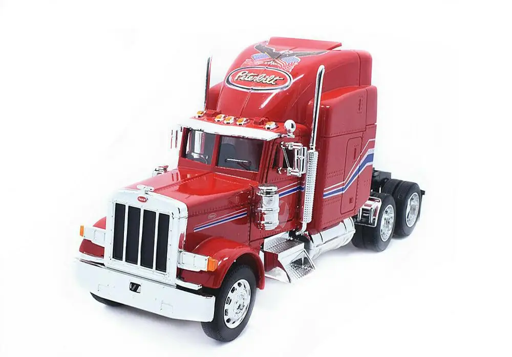 Красный Welly 1:32 Peterbilt 379 полу трактор литья под давлением металлическая модель черный синий белый красный без коробки - Цвет: Красный