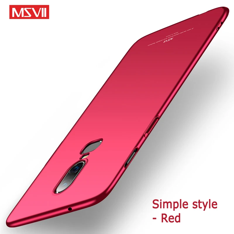 Simple Red Чехол для oneplus 6T чехол MSVII Роскошный тонкий жесткий матовый чехол из поликарбоната для oneplus 6 6T 5 5t чехол для телефона s one plus 6T 5t - Цвет: Simple Red