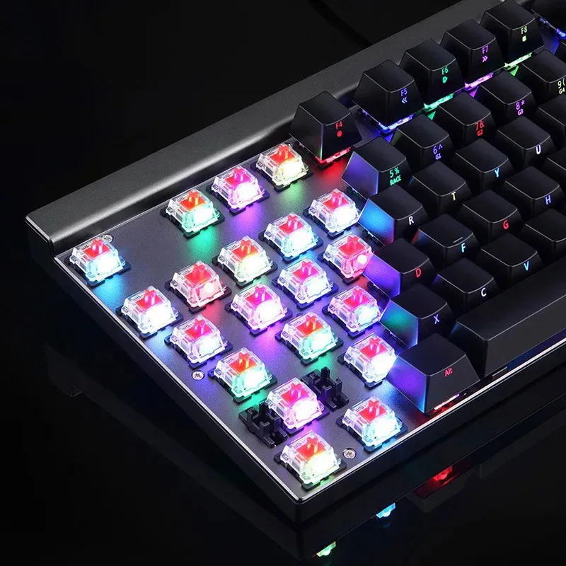 2019 Горячая Механическая игровая клавиатура RGB с подсветкой 104 клавиши