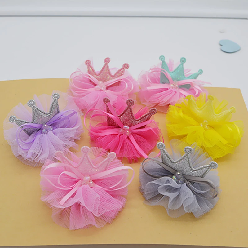 7x5.5cm 6pcs lace Crown patch applique for Girls hair accessories DIY Kid patches Clothing Craft Sticker Hair Ornament | Дом и сад
