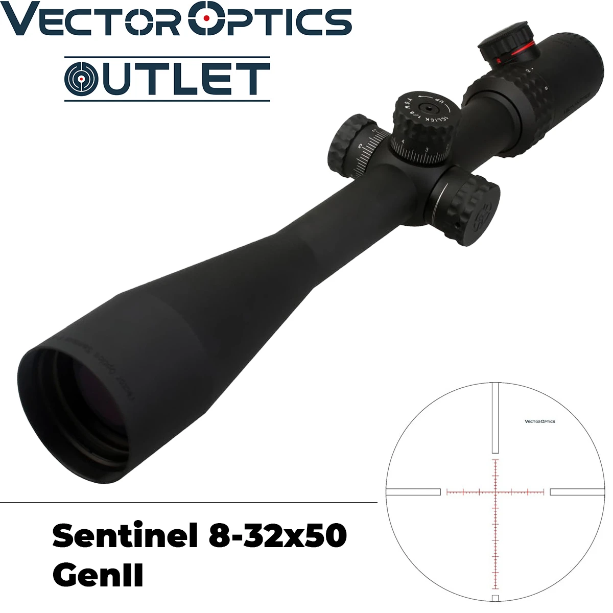 Векторная оптика Sentinel 8-32x50 Riflescope тактическая мишень стрельба 50 мм прицел проверен на реальном огнестрельном стрельбе Airgun ударопрочный