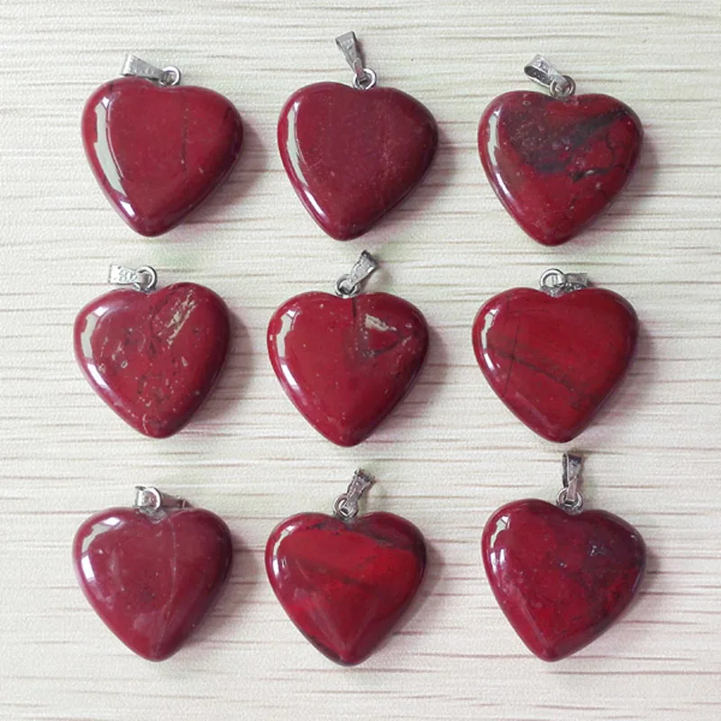 

Wholesale 20mm Natural rainbow Stone Heart Pendant charms fit Necklace making,50pcs/lot Free shipping