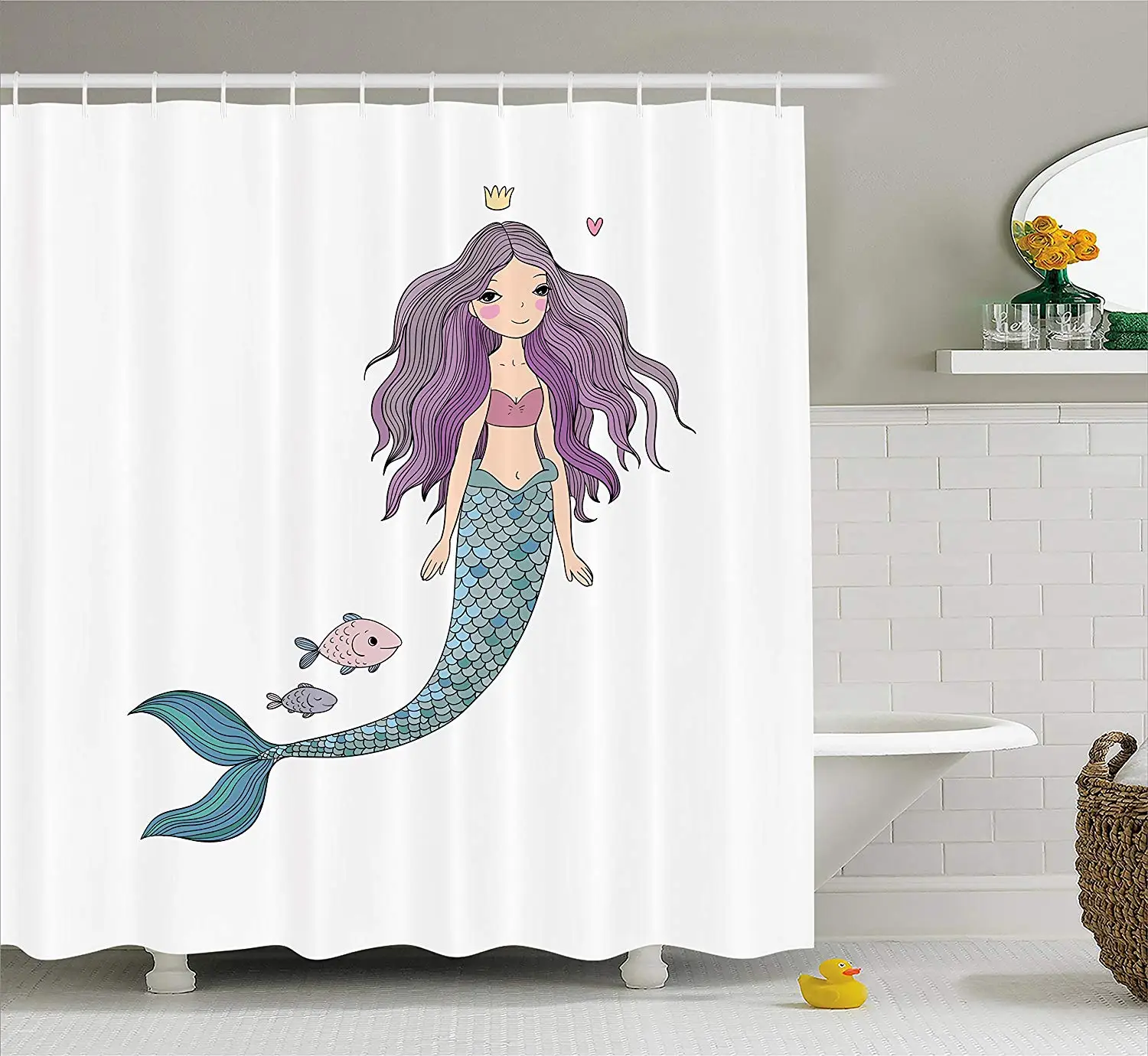 Art Nouveau Shower Curtain Vintage Pastel Toned Iris Blooms Flourishing Beauty Mother Earth Theme Cloth Fabric Bathroom Decor | Дом и сад