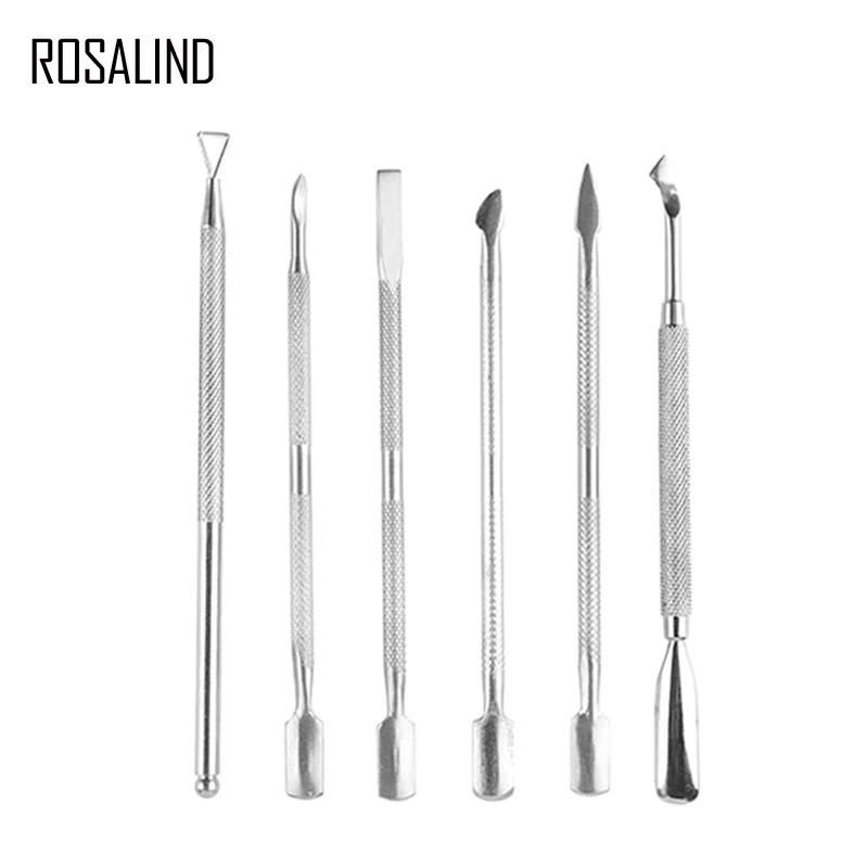 ROSALIND 6 шт./лот маникюрный набор для ногтей из нержавеющей стали удаления