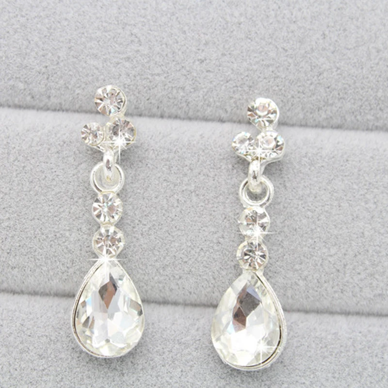 Бисер Стразы Кристалл Свадебные Ювелирные наборы для девочек Серебро 925