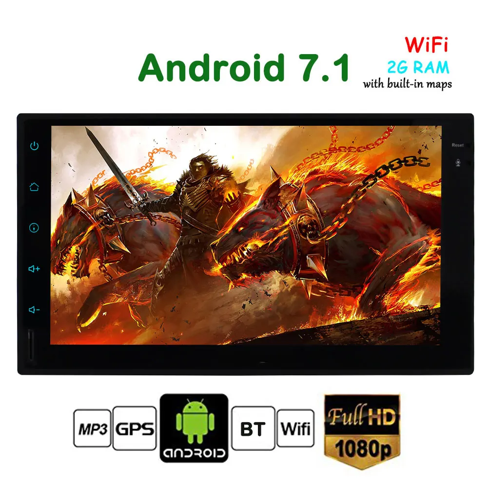 Android 7 1 2Din головное устройство HD FM/AM радио сенсорный экран GPS Bluetooth Wi Fi 4G Mirror Link без CD