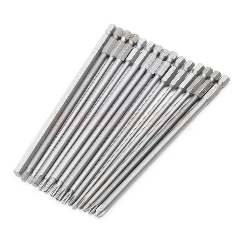 15 шт. Набор шестигранных фрез 1/4 дюйма Torx PH2 PH1 длина 150 мм