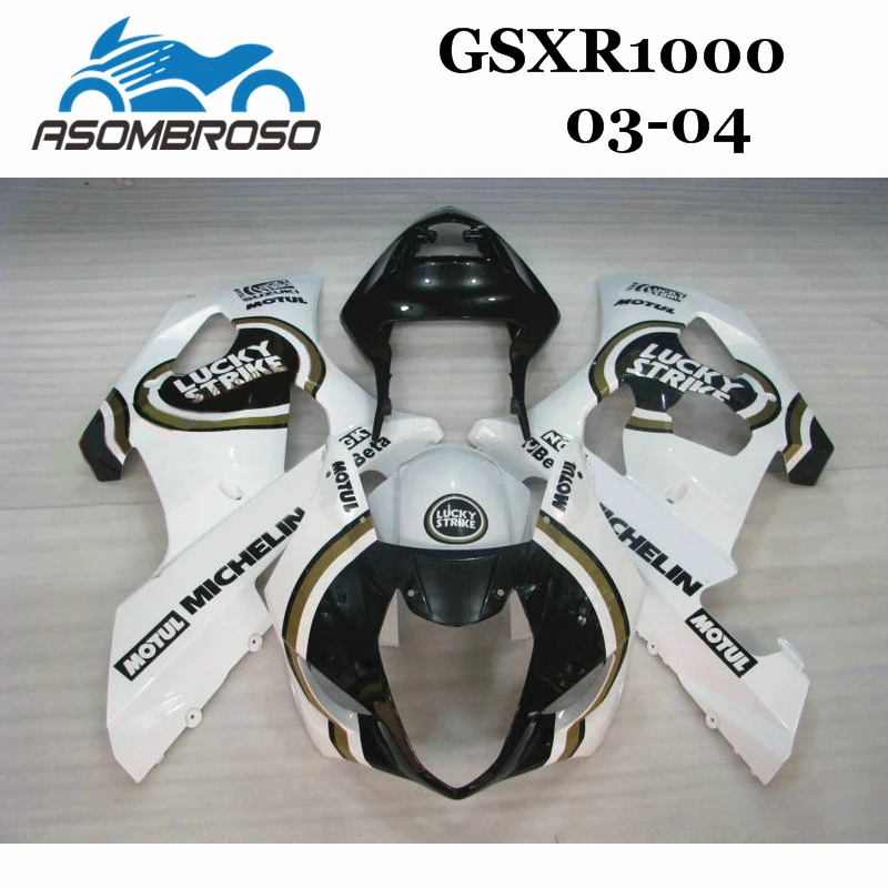 Бесплатная доставка Обтекатели для мотоциклов Suzuki 2003 2004 GSXR 1000 03 04 GSXR1000 K3 K4 белые