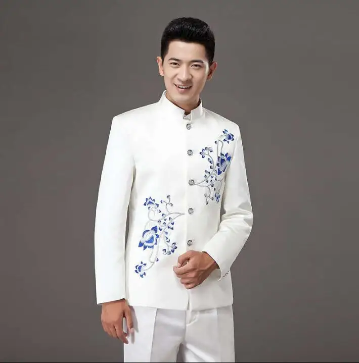 

Blazer men formal dress latest coat pant designs chinese tunic suit men costume trouser marriage wedding suits for men's white