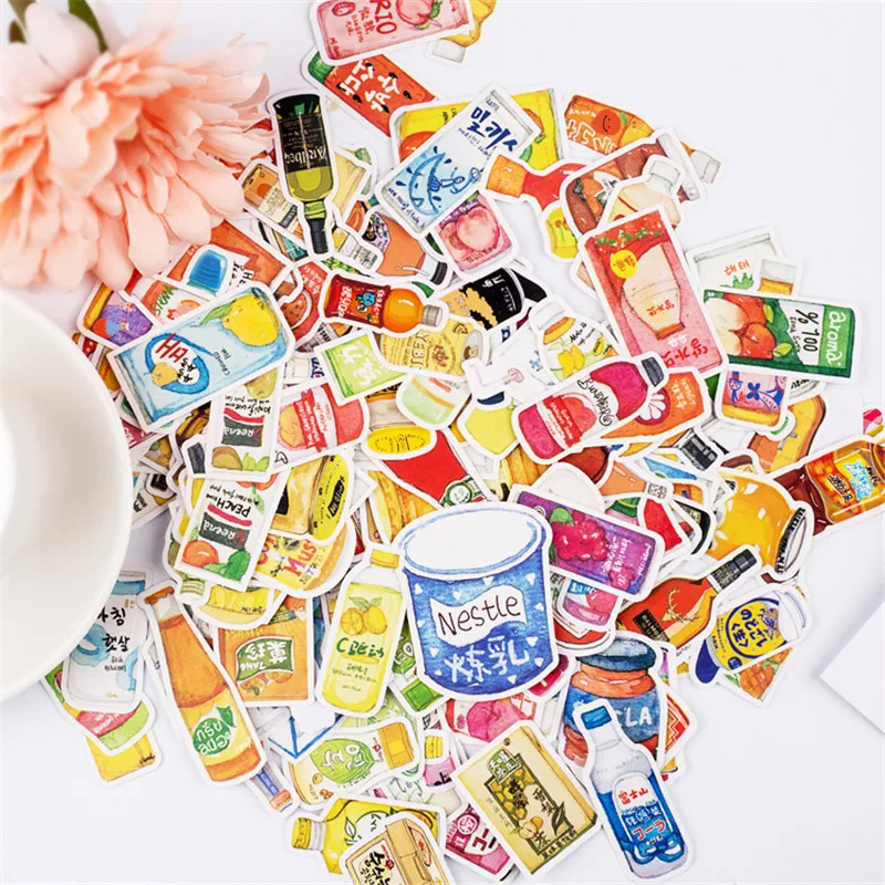 226pcs/packs drinks Stickers scrapbooking planner kids girls notebook cute kawaii beauty DIY handbook sticker decoration | Игрушки и