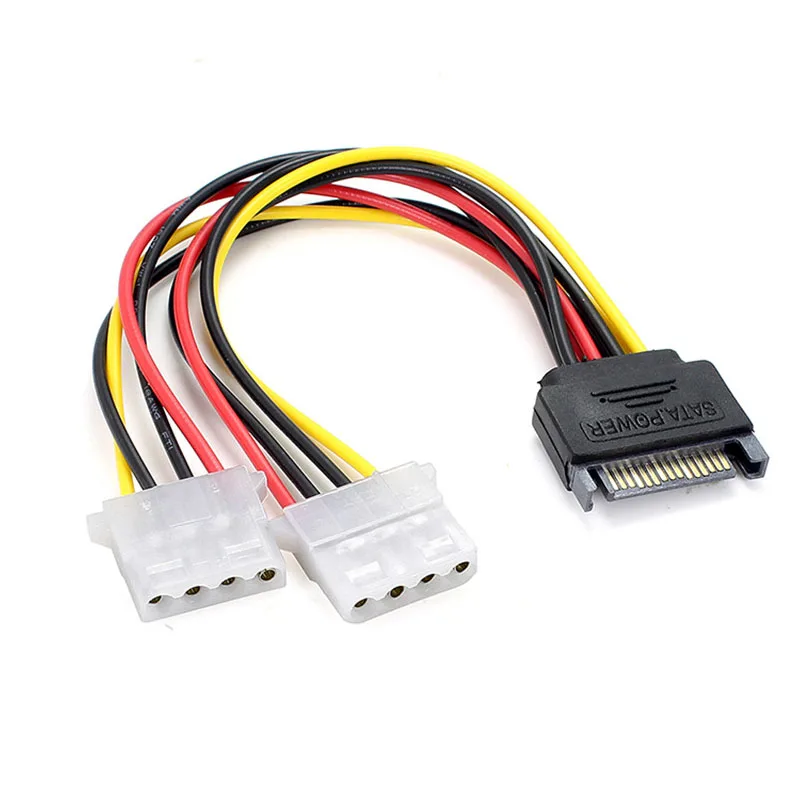 Кабель для жесткого диска с 15 контактами SATA папа 2 разъема 4 контакта Molex мама IDE
