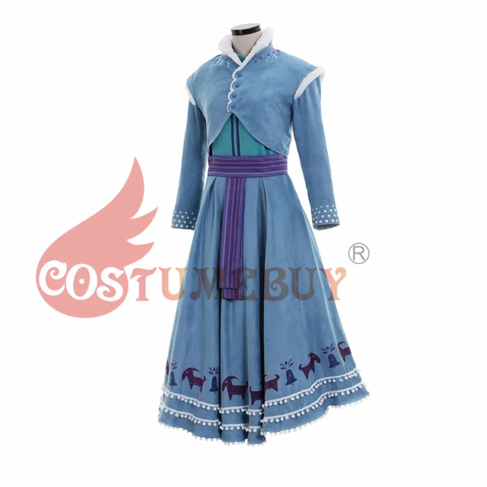 Costumebuy Олаф Приключения Принцесса Анна платье Снежная королева Эльза Косплей для взрослых женщин девушка костюм Хэллоуин карнавальный костюм