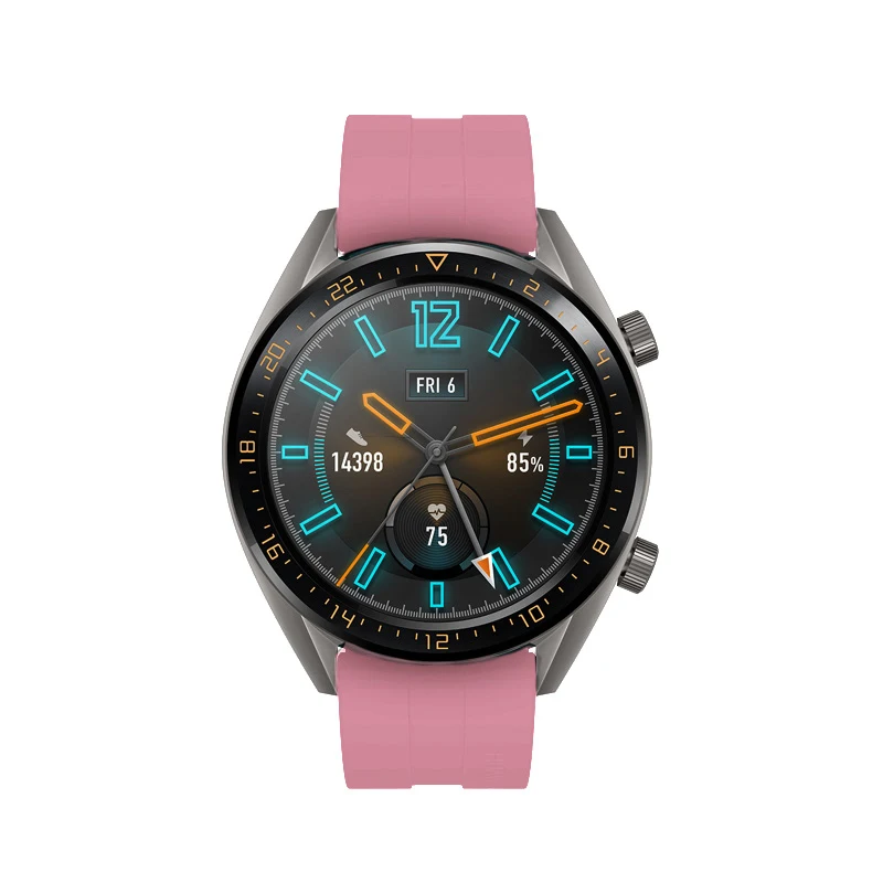 pink Для часов huawei GT 2 ремешок классический и samsung galaxy Watch 46 мм amazfit ремешок Bip силиконовый 22 мм ремешок для часов gear S3 браслет - Цвет ремешка: pink